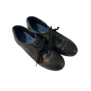 Capezio Women's Black Flex Mastr Leather Lace Up Tele Tone Tap Shoe Size 6M